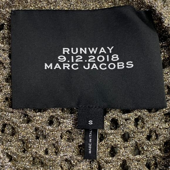 MARC JACOBS Size S Gold Nylon Metallic Knit Crew Neck Pullover - Picture 5 of 6